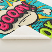 Couverture Sherpa Bouillonnante bulle de pop art. Souriez, wow, pow, (3/4)