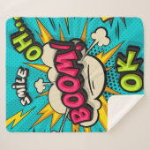 Couverture Sherpa Bouillonnante bulle de pop art. Souriez, wow, pow, (Devant (Horizontal))