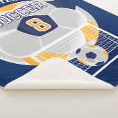 Couverture Sherpa Boule de football en or, blanc et bleu (3/4)