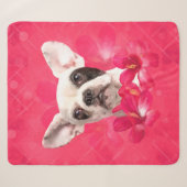 Couverture Sherpa Bouledogue français mignon - chiot de Frenchie (Devant (Horizontal))