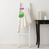 Couverture Sherpa Boules de Noël et Confetti (En situation)