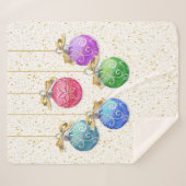 Couverture Sherpa Boules de Noël et Confetti (Devant (Horizontal))
