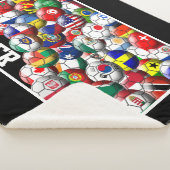 Couverture Sherpa Boules de soccer mondiales avec drapeaux du monde (3/4)