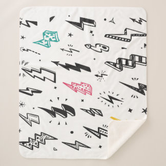 Couverture Sherpa Boulons de foudre, ensemble de gribouillis dessiné