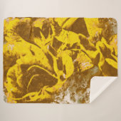 Couverture Sherpa Bouquet d'aquarelle de roses jaunes (Devant (Horizontal))