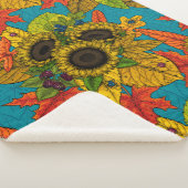 Couverture Sherpa Bouquet d'automne en bleu (3/4)