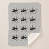 Couverture Sherpa Bouquet de Déplaisantes Crawly Black Ants sur Grey (Devant)