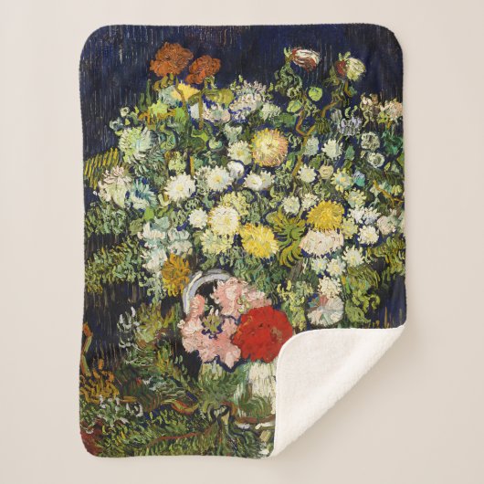 Couverture Sherpa Bouquet de fleurs dans un vase de Vincent Van Gogh (Devant)