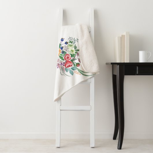 Couverture Sherpa Bouquet de fleurs Giraffe Sherpa Blanket (En situation)