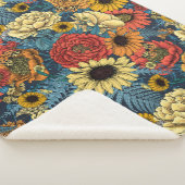 Couverture Sherpa Bouquet de fleurs - roses, pivoines, marguerites e (3/4)