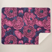Couverture Sherpa Bouquet de galets roses (Devant (Horizontal))