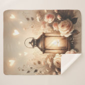 Couverture Sherpa Bouquet de lanterne rose Glow (Devant (Horizontal))