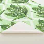 Couverture Sherpa Bouquet de lys de la vallée fleurs sur vert (3/4)