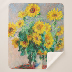 Couverture Sherpa Bouquet de tournesols Claude Monet