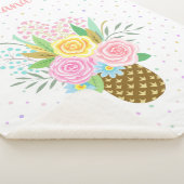 Couverture Sherpa Bouquet Rose d'ananas mignon rose (3/4)