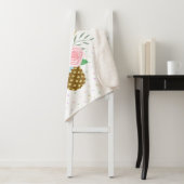 Couverture Sherpa Bouquet Rose d'ananas mignon rose (En situation)