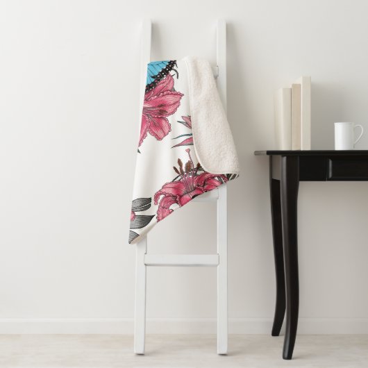 Couverture Sherpa Bouquet tropical (En situation)