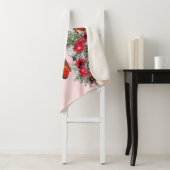 Couverture Sherpa Bouquets de roses blanches, bleues et bordeaux (En situation)