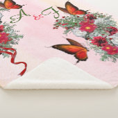 Couverture Sherpa Bouquets de roses blanches, bleues et bordeaux (3/4)