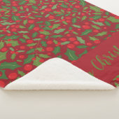 Couverture Sherpa Bourgogne Mistletoe Joyeux Noël (3/4)