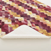 Couverture Sherpa Bourgogne Or Pêche Zigzag Noël (3/4)