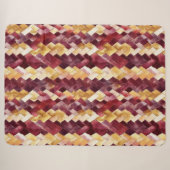 Couverture Sherpa Bourgogne Or Pêche Zigzag Noël (Devant (Horizontal))