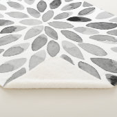 Couverture Sherpa Boutons de brosse d'aquarelle - noir et blanc (3/4)