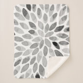 Couverture Sherpa Boutons de brosse d'aquarelle - noir et blanc (Devant)