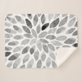 Couverture Sherpa Boutons de brosse d'aquarelle - noir et blanc (Devant (Horizontal))