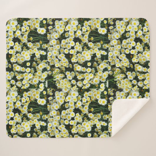 Couverture Sherpa Boutons Fleur Jaune Dainty Daisy (Devant (Horizontal))