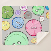 Couverture Sherpa Boutons pastel colorés (Devant (Horizontal))