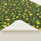 Couverture Sherpa Boutons sur noir (3/4)