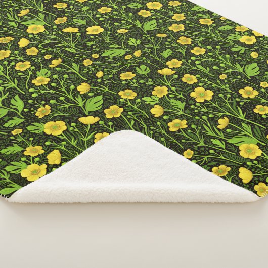 Couverture Sherpa Boutons sur noir (3/4)