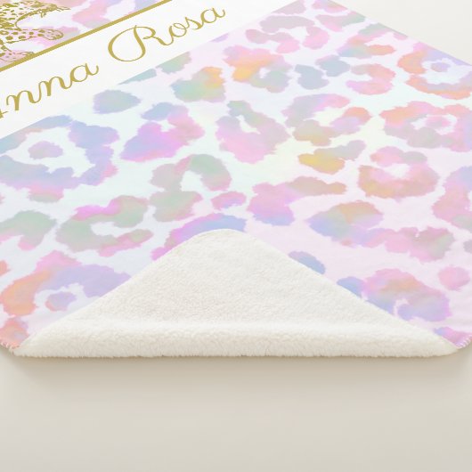 Couverture Sherpa *~* Bouts de teinture Leopard Or Pastel (3/4)