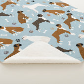 Couverture Sherpa Boxer Chien Bones et pattes Sherpa Blanket (3/4)
