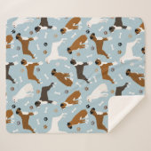 Couverture Sherpa Boxer Chien Bones et pattes Sherpa Blanket (Devant (Horizontal))