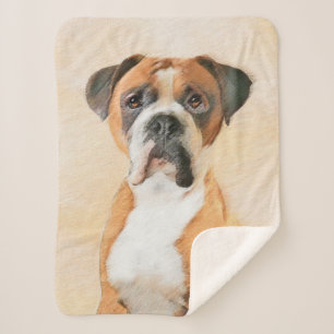 Couverture Sherpa Boxer Dog Peinture Non Décroché Art animal origina