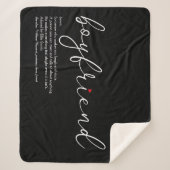 Couverture Sherpa Boyfriend Définition Amour Coeur Élégant Script (Devant)