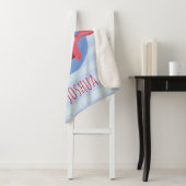 Couverture Sherpa Boys Cute Aquarelle Dinosaur Enfants Bleu (En situation)