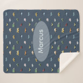 Couverture Sherpa Boys Cute Transport Voiture Motif monogramme Enfan (Devant (Horizontal))