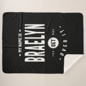 Couverture Sherpa Braelyn Nom personnalisé Anniversaire (Devant (Horizontal))