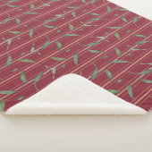 Couverture Sherpa Branch of leaves on red wallpaper (3/4)