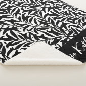 Couverture Sherpa Branche de Saule Noir et Blanc Monogrammée (3/4)
