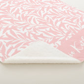 Couverture Sherpa Branche de Saule Rose Pétale Monogramme (3/4)