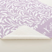 Couverture Sherpa Branche de Saule Violet Lilas Monogrammé (3/4)