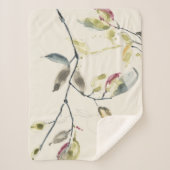Couverture Sherpa Branche feuille aquarelle (Devant)
