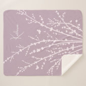 Couverture Sherpa Branches de papillons Nom personnalisable (Devant (Horizontal))