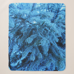 Couverture Sherpa Branches d'épinette recouvertes de cristaux de nei