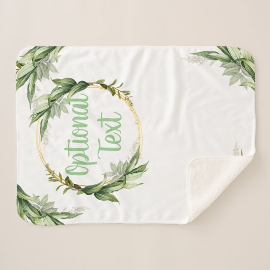 Couverture Sherpa Branches d'olivier en fleurs  (Devant (Horizontal))