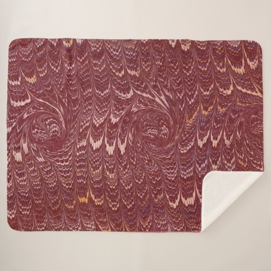 Couverture Sherpa brick red marble print (Devant (Horizontal))